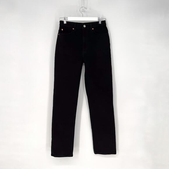RE/DONE 70s Straight Jeans Women’s Size 26 Black Stretch High Waist Classic Fit - Picture 2 of 6